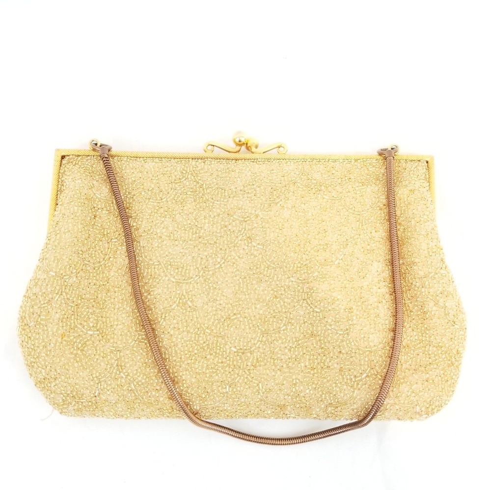 Handmade Vintage Cocktail Gold Beaded Bag